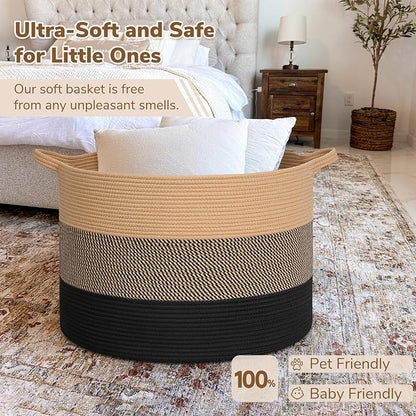 INDRESSME 115L Extra Large Blanket Basket - Image 5