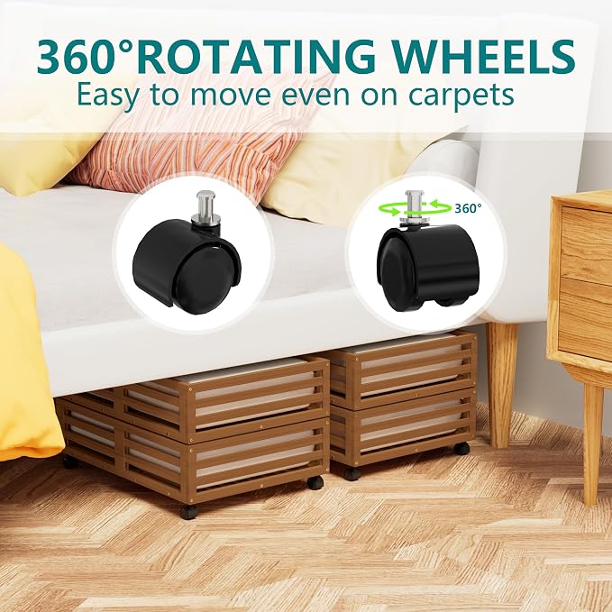 Bamboo Under Bed Storage Containers- Underbed Organizer - Image 7