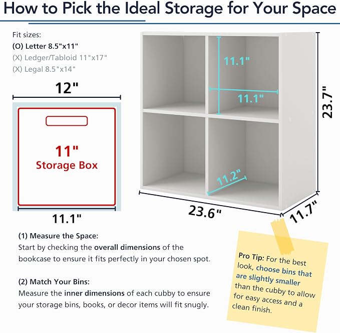 Homes: Inside + Out Apexa 6-Cube Storage Organizer Shelves, Stackable Wood - Image 13