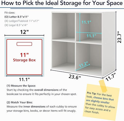 Homes: Inside + Out Apexa 3-Cube Storage Organizer Shelves, Stackable Wood - Image 7