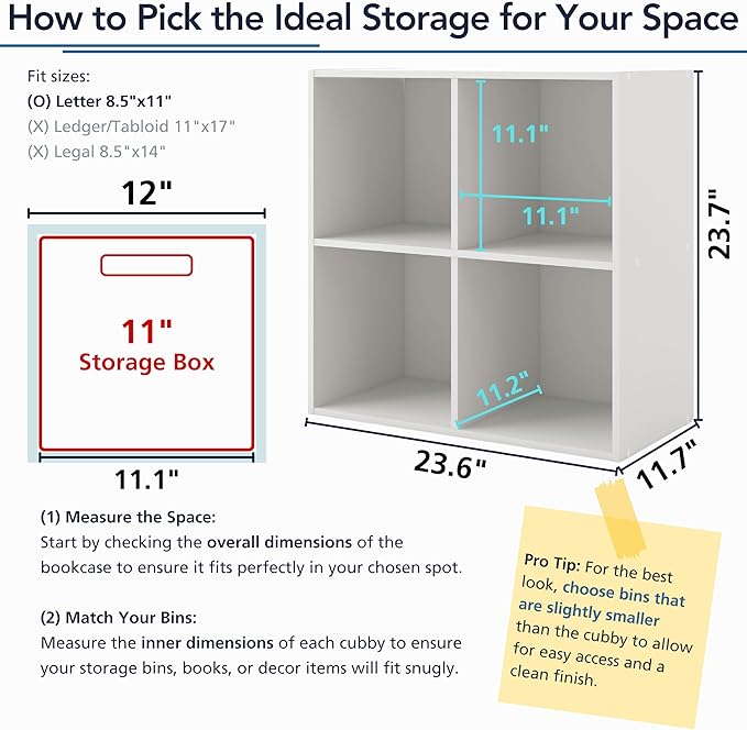 Homes: Inside + Out Apexa 3-Tier Cube Storage Organizer Shelves, Stackable Wood - Image 7