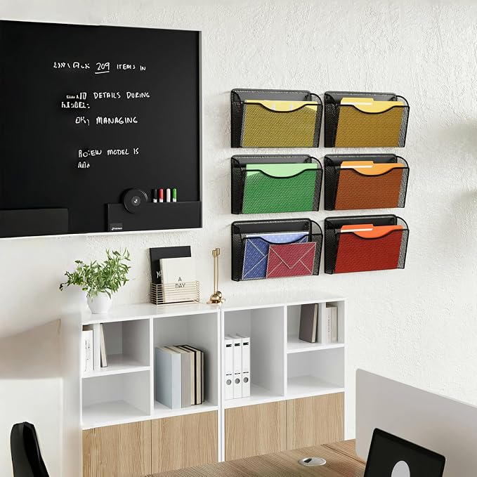 MINDEPOT Wall File Organizer, Hanging Wall File Holder, 3 Pack, Metal Mesh Wall - Image 5
