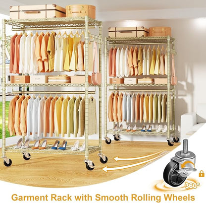 P1 Rolling Clothes Rack, Portable Wardrobe Closet - Image 6