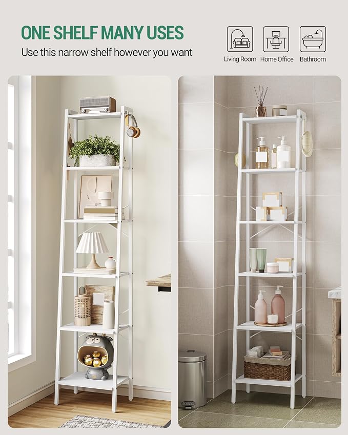 Hzuaneri Ladder Shelf, Freestanding Corner Storage Shelf | Bookcase - Image 4