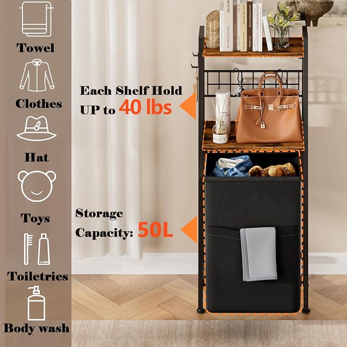 Furnulem Laundry Hamper, Vertical Laundry Basket - Image 7