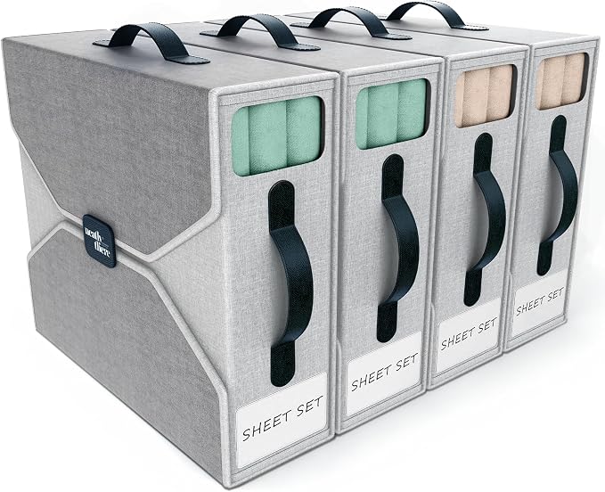4 Pack Bed Sheet Organizers by NeatlyThere