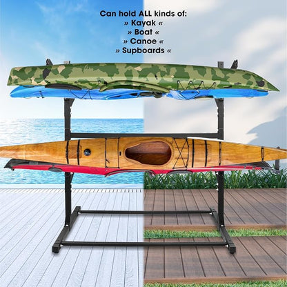 Adjustable Kayak Storage Rack, Freestanding Sup Storage Stand, Weatherproof - Image 7