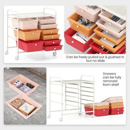 Giantex 9 Drawers Rolling Cart, Classroom Organizers, Storage Cart - Image 5