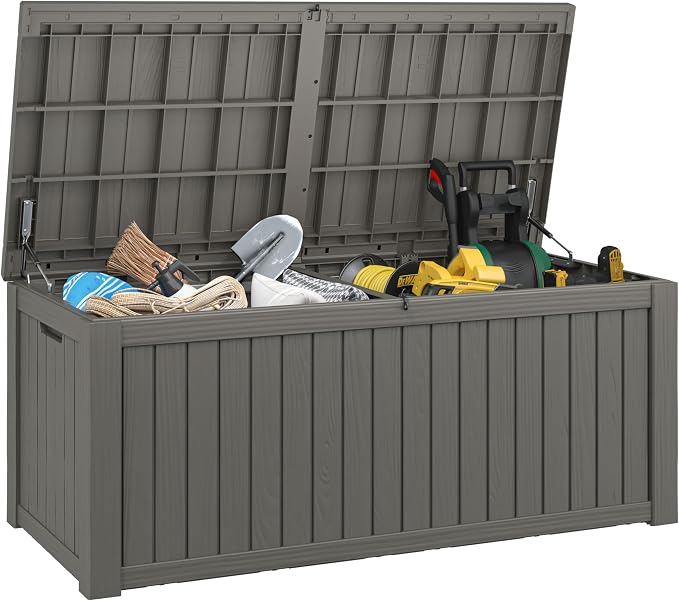 Outdoor Storage Box, 180 Gallon Deck Box, Waterproof and UV Resistant Large by LHBGO