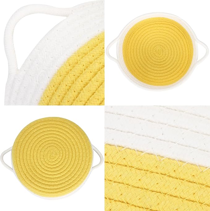 Sea Team 2-Pack Cotton Rope Baskets, 10 x 3 Inches Small Woven Storage Basket - Image 4
