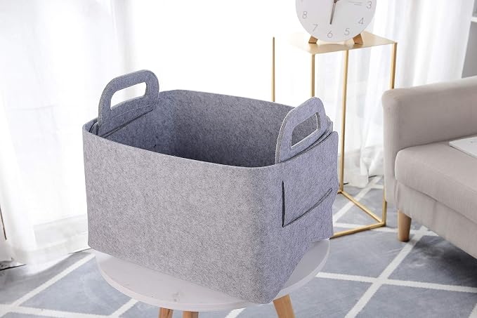 Storage Basket Felt Storage Bin Collapsible& Convenient Box Organizer - Image 3