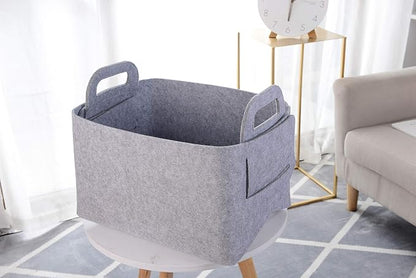 Storage Basket Felt Storage Bin Collapsible& Convenient Box Organizer - Image 3