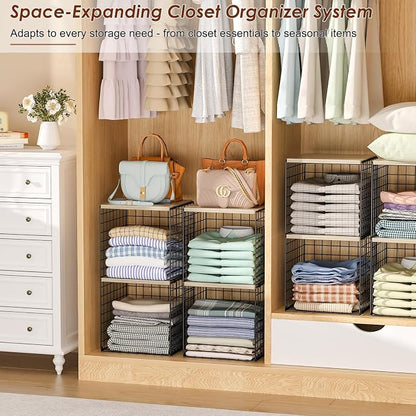 Hencawima 4-Tier Stackable Closet Organizers and Storage, Dual-Layer Reinforced - Image 2