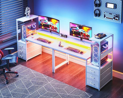 AODK 52 Inch Gaming Desk with USB Charging Ports & LED Light- Reversible - Image 8