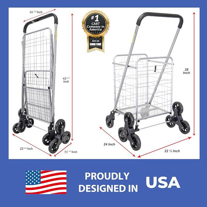 dbest products Stair Climber Cruiser Cart Shopping Grocery Rolling Folding - Image 4
