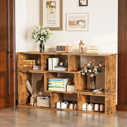 Recaceik Cube Bookshelf 2 Shelf Bookcase L-Shaped TV Console Stand Modern - Image 3