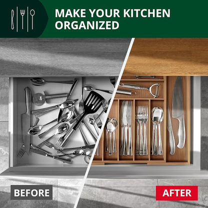 ROYAL CRAFT WOOD Luxury Bamboo Kitchen Drawer Organizer - Image 6