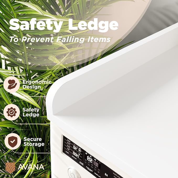 Avana (100% Natural Solid Wood Washer Dryer Countertop – White Pine Laundry - Image 3