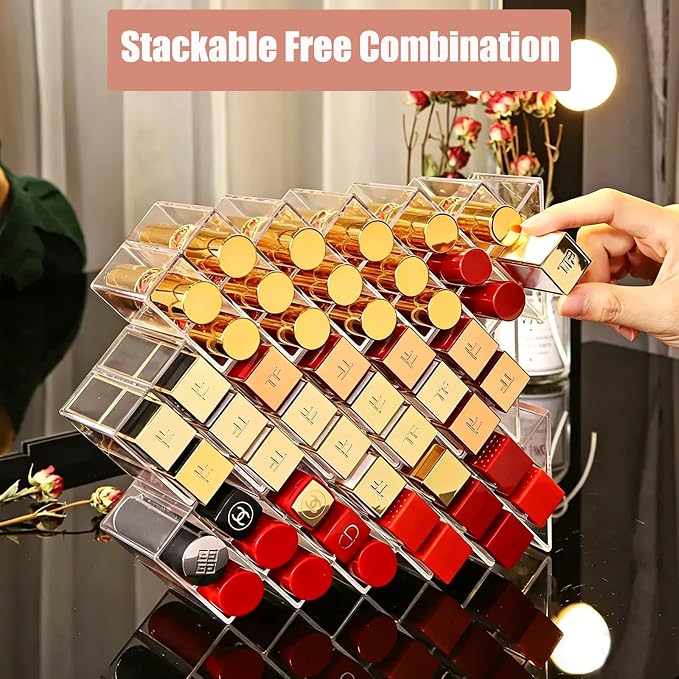 Lipstick Organizer, 16 Slots Fish Shape Cosmetic Lip Gloss Tower - Image 5