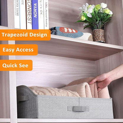 WUIKE Closet Organizers and Storage, Trapezoid Storage Bins, Fabric Closet Bins - Image 3