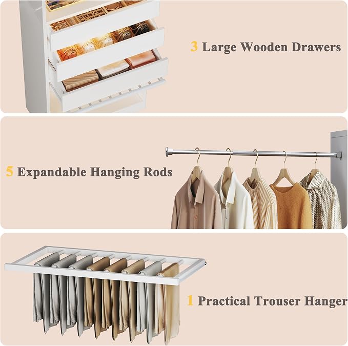 Closet System, 4-8FT Closet Organizer - Image 6