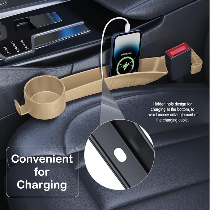 Car Seat Gap Plug with Storage Slot, Auto Gap Filler Organizer with Cup Holder - Image 6
