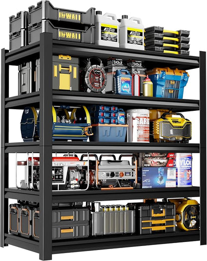 72" H Garage Shelving, 5-Tier Heavy Duty Shelving Unit, 3000LBS Adjustable by Unknown