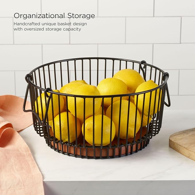 Gourmet Basics by Mikasa Ashford Centerpiece Wire Basket - Image 3