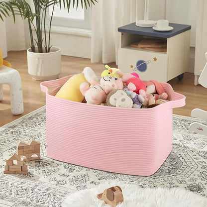 95L Extra Large Blanket Basket, Rectangle Nursery Blanket Storage - Image 5
