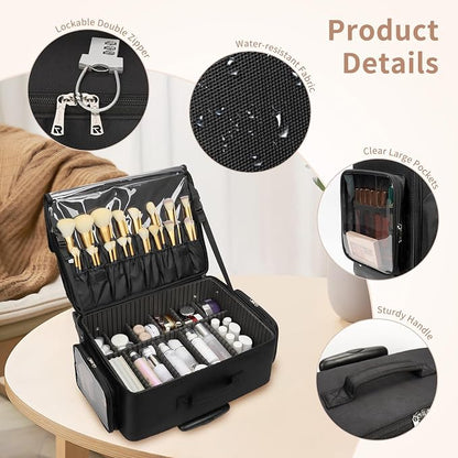 Large Rolling Makeup Case，Professional Makeup Artist Bag - Image 4