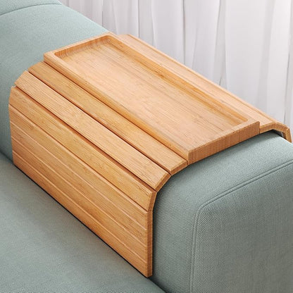 Sofa Arm Tray, Bamboo Folding Couch Arm Tray, Sofa Armrest Trays by DANFOXER