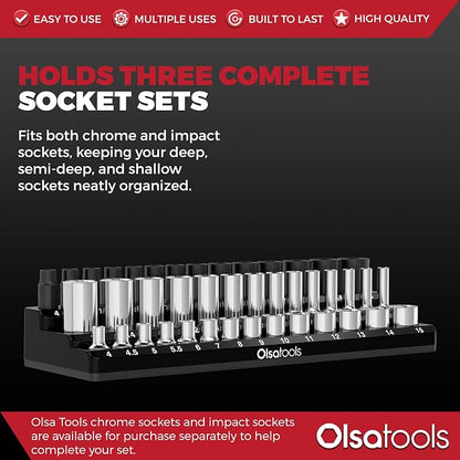 Magnetic Socket Holder in 3 Rows by Olsa Tools - Image 3