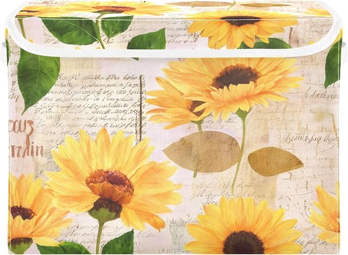 Yellow Sunflower Storage Bins by LLCxigua