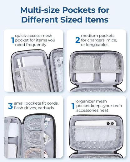 BAGSMART Electronics Organizer Travel Case, Cable Charger Cord Tech Organizer - Image 4