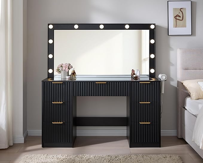 AMERLIFE 47.2" Fluted Vanity Desk - Image 2