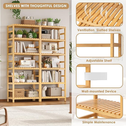 FOTOSOK 6-Tier Bamboo Shelf - Image 5