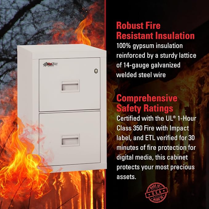 FireKing Turtle Vertical 2 Drawer Legal and Letter Fire Safe File Cabinet - Image 3
