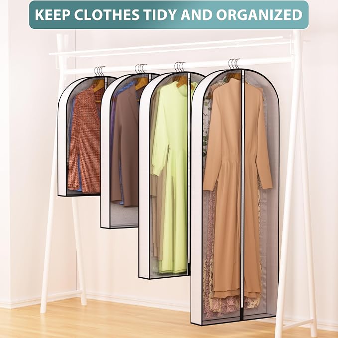 40” Garment Bags for Hanging Clothes 4” Gusseted - - Image 6