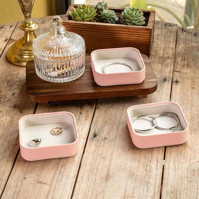 SANQIANWAN Set of 3 Small Stackable Jewelry Organizer Trays Mini Jewelry Drawer - Image 7