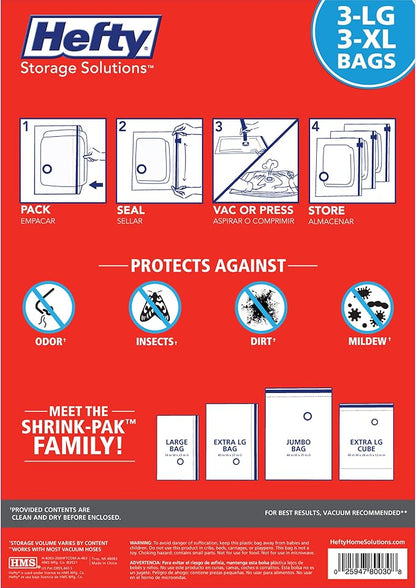 Hefty Shrink-Pak Vacuum Storage Bags - Image 4