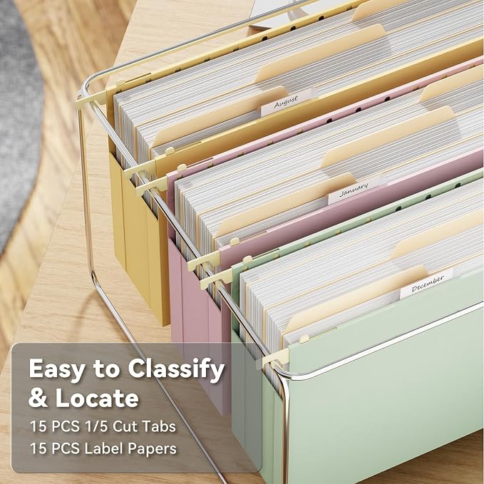 Ansook Plastic Legal Size Hanging File Folders, Heavy Duty 3" Legal Expandable - Image 4