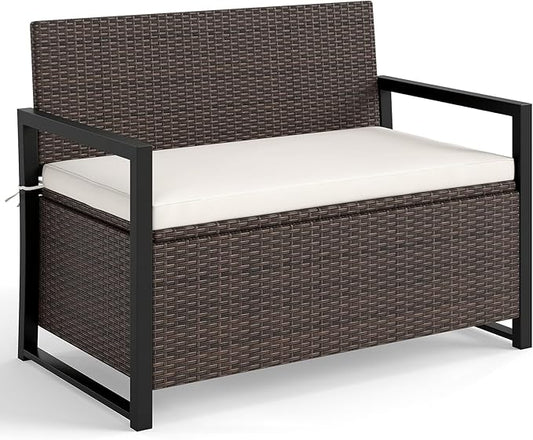 RELAX4LIFE Wicker Outdoor Bench by RELAX4LIFE