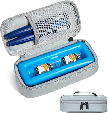 Insulin Vial Cooler Travel Case TSA Approved 300g Reusable Ice Brick Insulin by WOODAKE