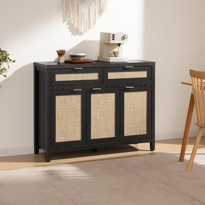 SICOTAS Rattan Sideboard Buffet Cabinet - Image 3