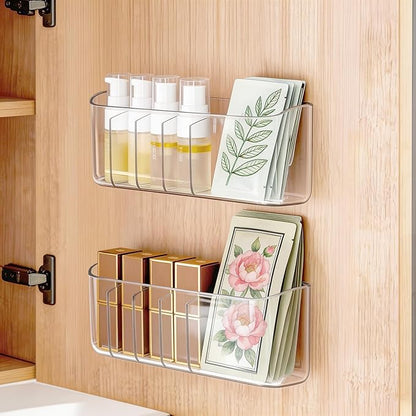 PAVSTINE 2 Pack Adhesive Medicine Cabinet Organizer, No Drilling Narrow by PAVSTINE