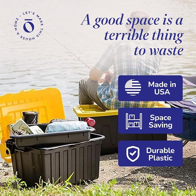 HOMZ 4-Pack Durabilt Tote, Heavy Duty Plastic Storage Bins - Image 5