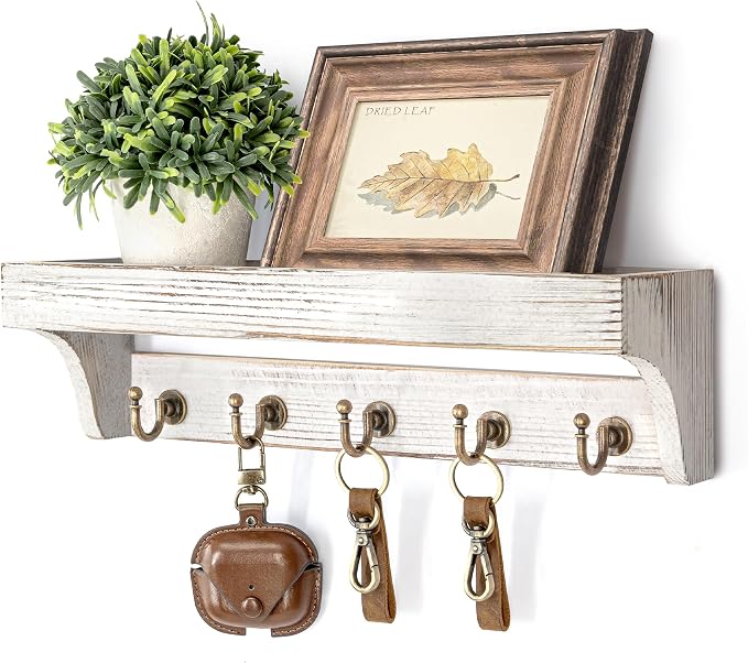 Rebee Vision Pine Wood Key Holder Wall Mount by REBEEVISION