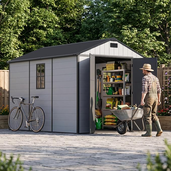 Patiowell 8x10 FT Resin Outdoor Storage Shed by Patiowell
