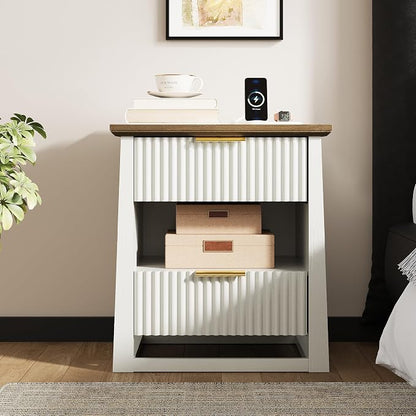 HIFYOBRO Fluted Nightstands by HIFYOBROUS