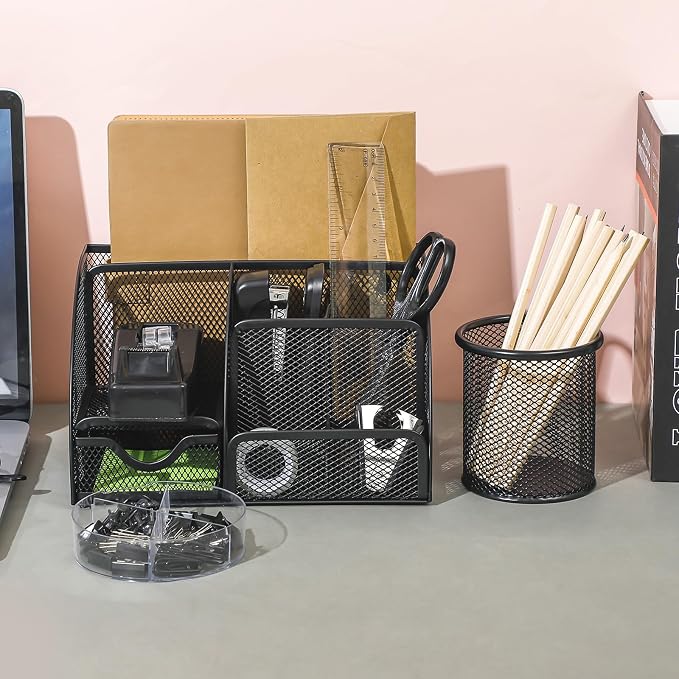 Black Desk Organizer and Accessories - Image 5